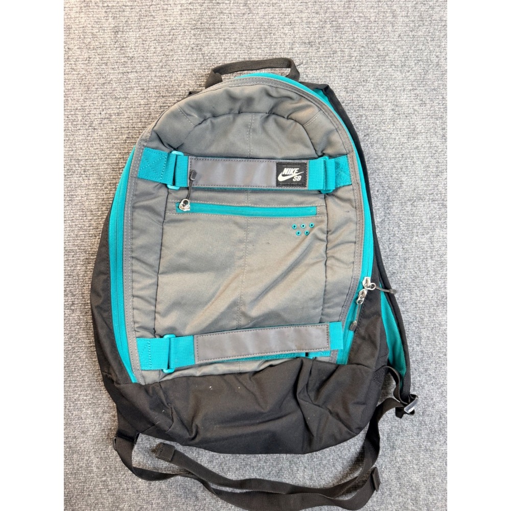 Nike SB Skateboard Backpack Grey Black Teal Streetwear Tactical Hiking Bag